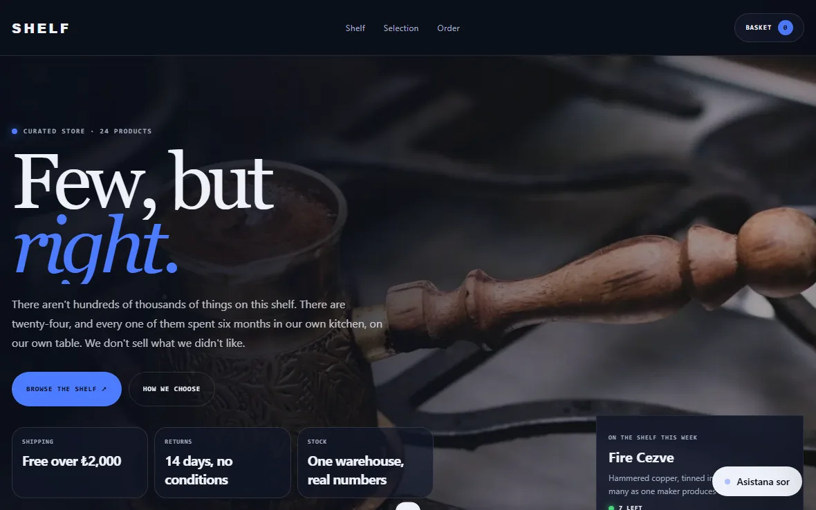 Shelf — E-commerce · Store