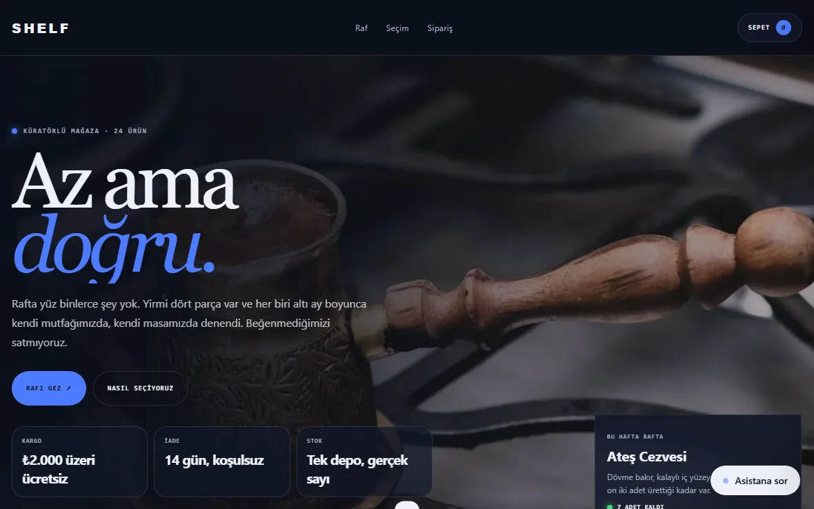 Shelf — E-ticaret · Mağaza